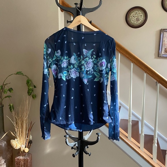 New Free People Home Grown Floral Mesh Cardi NWT Size Medium - Picture 5 of 6